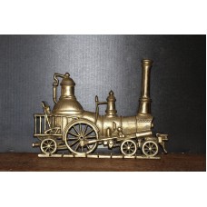 Vtg Solid Brass Antique Steam Engine Locomotive, Wall Key Rack/Holder + Screws.   113198187457